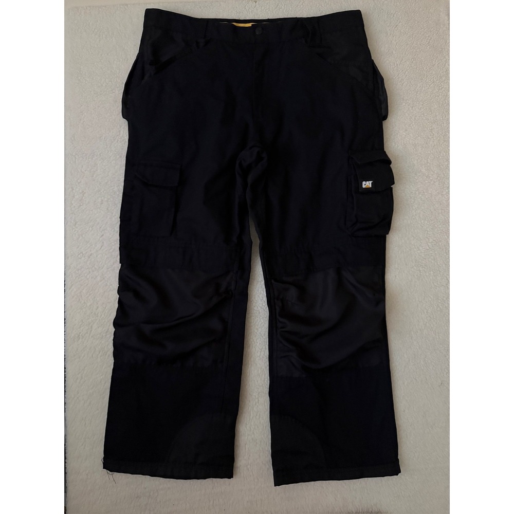CAT Caterpillar Pants Mens 40x30 Black Trademark Classic Fit Work Pockets